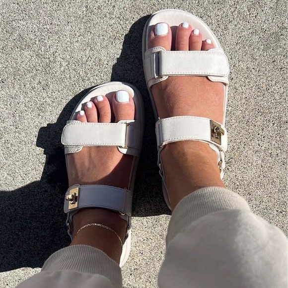 Steve Madden Mona Bone Leather Multi Strap Sandals Shoe Comfortable Size 5 - Picture 6 of 10